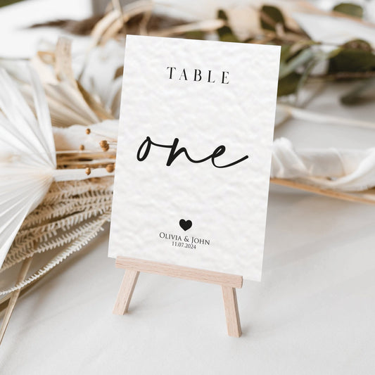 Amour Collection Table Numbers/Names - Custom Wedding Table Numbers/Table Names with Hearts