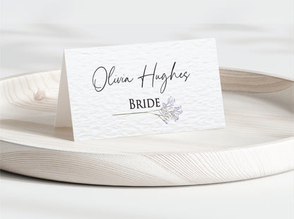 Gypsophilia Collection Place Cards - Custom Wedding Place Cards with Floral Design